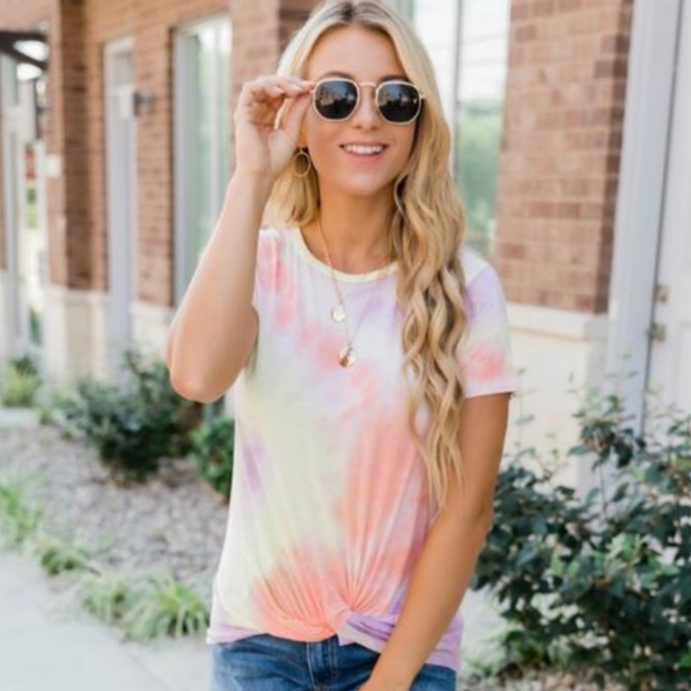 Hem & Thread- Pink Lily- Tie Dye Twist Top
